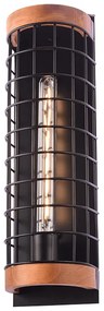 Απλίκα Τοίχου Aca Tesla EG841W47B Black/Wood