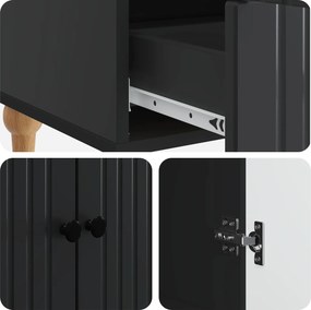 vidaXL Πλαϊνό γραφείο Μαύρο 66 x 34,5 x 95 εκ. Επεξεργασμένο Ξύλο