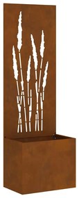 vidaXL Γλάστρα Κήπου με Διακοσμητική Πάνελ Σκ rusty 50 x 140 cm