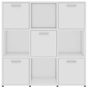 vidaXL Βιβλιοθήκη Λευκή 90 x 30 x 90 εκ. από Επεξ. Ξύλο