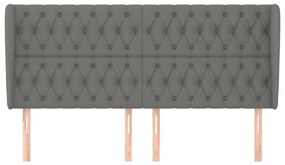 Κεφαλάρι με Πτερύγια Σκούρο Γκρι 183x23x118/128 εκ. Υφασμάτινο 3118307