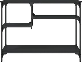 vidaXL Τραπέζι Κονσόλα με Ράφια Μαύρο 100 x 35 x 75 εκ.