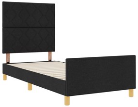 vidaXL Κρεβάτι Μαύρο 90x200 εκ. Υφάσματος