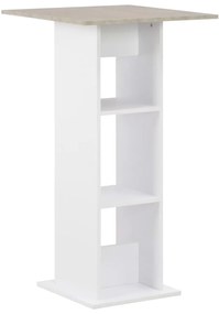 vidaXL Τραπέζι Μπαρ Λευκό / Χρώμα Σκυροδέματος 60 x 60 x 110 εκ.