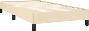 vidaXL Σκελετός Κρεβατιού Χωρίς Στρώμα Κρεμ 100 x 200 εκ. Υφασμάτινο