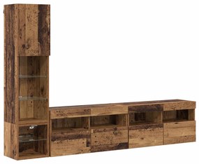 Μονάδα Τοίχου Τηλεόρασης 4 pcs Παλιό ξύλο Επεξεργασμένο ξύλο