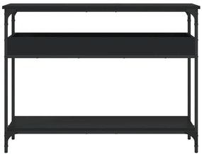 vidaXL Τραπέζι Κονσόλα με Ράφι Μαύρο 100x29x75 εκ. Επεξεργασμένο Ξύλο