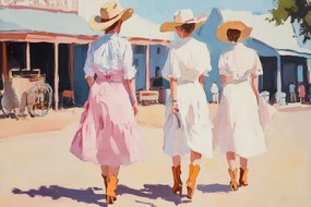Εικονογράφηση Retro Western Ladies, Melloi Art Prints