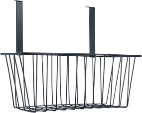 Κρεμαστό Μεταλλικό Καλάθι Ντουλαπιού 28x10x23cm Άσπρο ή Μαύρο - Μαύρο