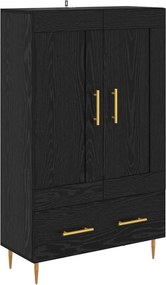 vidaXL Highboard Μαύρη Οξυά 69,5 x 31 x 115 εκ. Επεξεργασμένο ξύλο