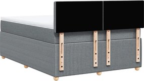 vidaXL Κρεβάτι Boxspring με Στρώμα Ανοιχτό Γκρι 140x200 εκ. Υφασμάτινο