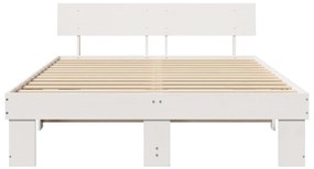 vidaXL Σκελετός Κρεβατιού Λευκό 140 x 200 cm Μασίφ ξύλο πεύκου