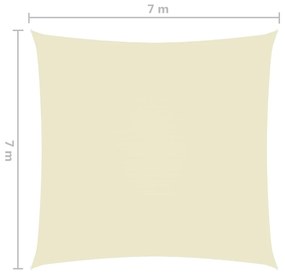 vidaXL Πανί Σκίασης Τετράγωνο Κρεμ 7 x 7 μ. από Ύφασμα Oxford
