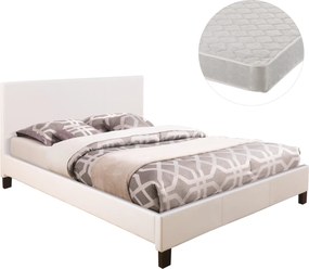 ΚΡΕΒΑΤΙ ΜΕ ΣΤΡΩΜΑ BECCA HM21283.01 ΛΕΥΚΟ PU--ΓΙΑ 150x200εκ