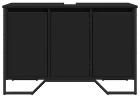 vidaXL Ντουλάπι Νιπτήρα Μπάνιου Μαύρο 91x35x60 εκ. Επεξεργασμένο Ξύλο