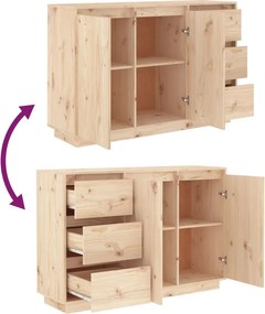 vidaXL Ντουλάπι 111x34x75 εκ. από Μασίφ Ξύλο Πεύκου