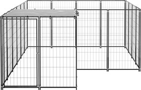 vidaXL Σπιτάκι Σκύλου Μαύρο 6,05 m² Ατσάλινο