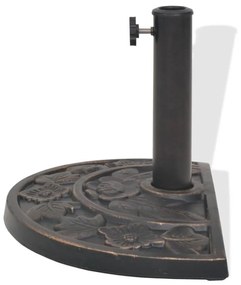 vidaXL Βάση Ομπρέλας Ημικυκλική Μπρονζέ 9 κ. από Ρητίνη