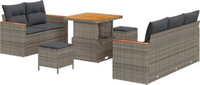 vidaXL Σετ Καναπέ Κήπου 8 pcs Γκρι συνθετικό ρατάν