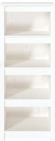 vidaXL Βιβλιοθήκη Λευκή 50x35x125,5 εκ. από Μασίφ Ξύλο Πεύκου