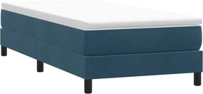 vidaXL Κρεβάτι Boxspring χωρίς Στρώμα Σκούρο Μπλε 80x220 εκ. Βελούδινο