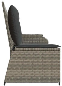 vidaXL Παγκάκι κήπου με μαξιλάρι Γκρι συνθετικό ρατάν