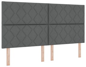 vidaXL LED Κεφαλάρι Σχεδίαση Διαμαντένιων Μπλοκ Μαύρο Γκρίζο 180 εκ. Υφασμάτινος