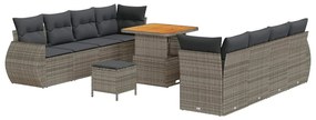 vidaXL Σετ Καναπέ Κήπου με αποθήκευση 11 pcs Γκρι Πολυ ράταν