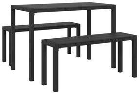 vidaXL Σέτ φαγητού για κήπο 3 pcs Ανθρακί Ατσάλι