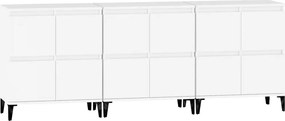 vidaXL Ντουλάπια 3 τεμ. Λευκό 60x35x70 εκ. Επεξεργασμένο Ξύλο