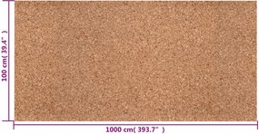 vidaXL Ρολό Φελλού Καφέ 100 x 1000 x 0,5 εκ. Φελλός