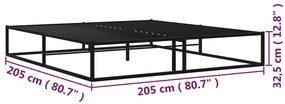 vidaXL Πλαίσιο Κρεβατιού Μαύρο 200 x 200 εκ. Μεταλλικό