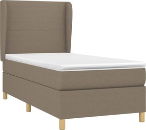 vidaXL Κρεβάτι Boxspring με Στρώμα Taupe 90x190 εκ.Υφασμάτινο