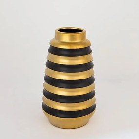 ΒΑΖΟ ΚΕΡΑΜΙΚΟ ΜΑΥΡΟ - ΧΡΥΣΟ 14x14x25cm