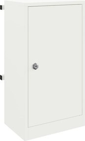 vidaXL γραμματοκιβώτιο με αποθήκευση Λευκό 30 x 20 x 55 εκ. Ατσάλι