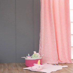 Κουρτίνα Παιδική Με Τρουκς Luminous Folia Pink Palamaiki 140X260 Πολυέστερ