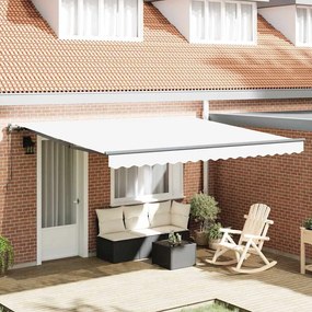 vidaXL Αυτόματη Ανασυρόμενη Τέντα Λευκή 400x300 cm