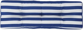 VidaXL Μαξιλάρι Παλέτας Μπλε & Λευκό Ριγέ 120 x 40 x 12 εκ. Υφασμάτινο