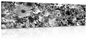 Εικόνα λουλουδιών σε μαύρο και άσπρο - 135x45