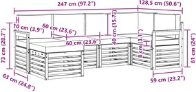 vidaXL Σειρά Καναπέ Εξωτερικού 6 pcs Άσπρο και Ανθρακί Πολυεστέρας