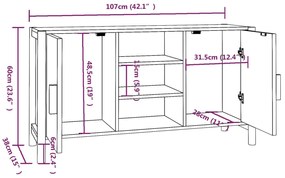 Ντουλάπι Λευκό 107 x 38 x 60 εκ. από Επεξεργασμένο Ξύλο - Λευκό