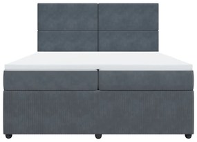 ΚΡΕΒΑΤΙ BOXSPRING ΜΕ ΣΤΡΩΜΑ ΣΚΟΥΡΟ ΓΚΡΙ 200X200 ΕΚ. ΒΕΛΟΥΔΙΝΟ 3294725