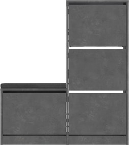Παπουτσοθήκη Γκρι DUDE 105x26x118,5