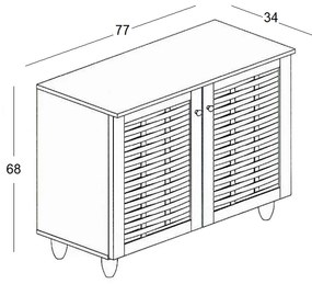 ΠΑΠΟΥΤΣΟΘΗΚΗ 77Χ34Χ68ΕΚ. S.OAK/2 ΠΟΡΤΕΣ/2 ΡΑΦΙΑ