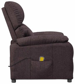 vidaXL Πολυθρόνα Μασάζ Σκούρο Καφέ Υφασμάτινη