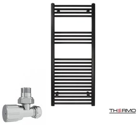 Thermo ALTO Θερμαινόμενη πετσετοκρεμάστρα από Mild Steel με υδραυλική λειτουργία, 120x50cm Black