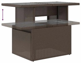vidaXL Σετ Καναπέ Κήπου 9 pcs Καφέ, Κρέμα Πολυ rattan, βαμμένο ατσάλι