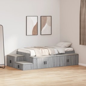 vidaXL Κρεβάτι Αποθήκευσης Γκρι Sonoma 75x190 εκ.