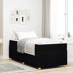 vidaXL Σκελετός Κρεβατιού με στρώμα Μαύρο 100 x 200 cm ύφασμα