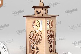 Σετ των 2 Intra απο ξύλο plywood 3mm-4mm πάχος 3D Celestial Lantern Δίασταση 30x20 cm INTRAFABR-110838684